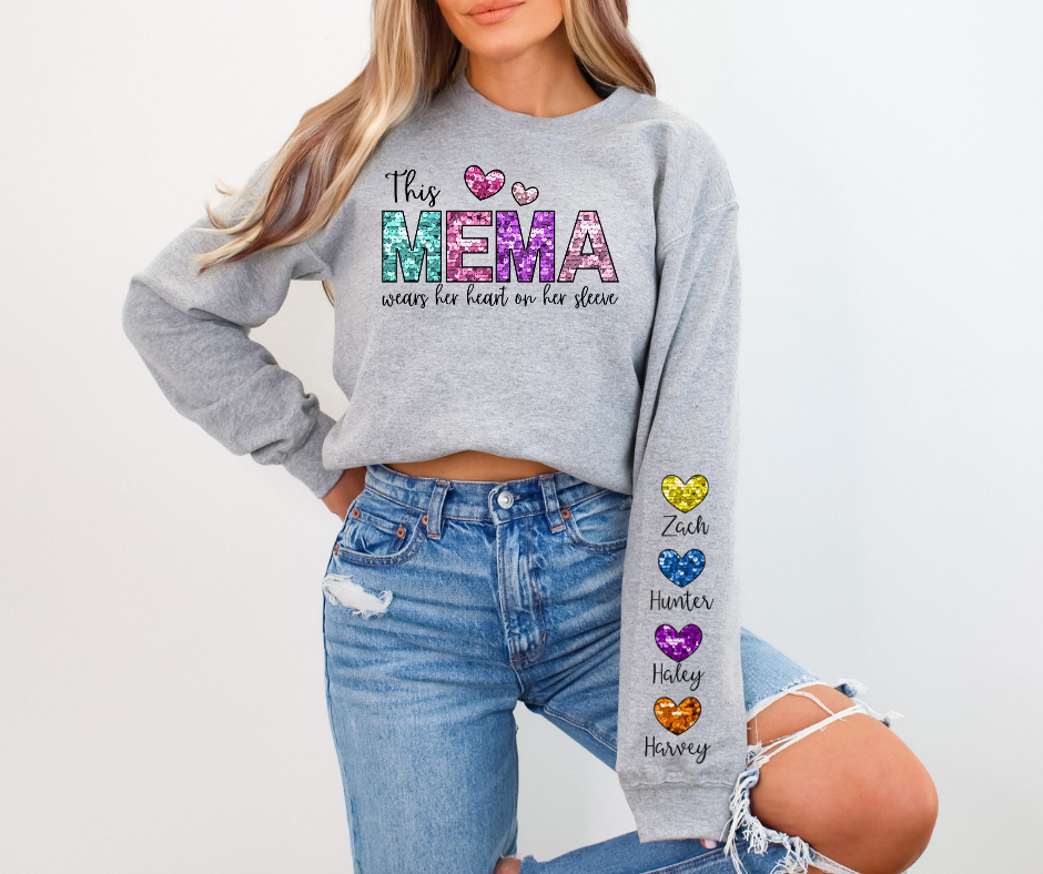 Mema with Sleeve Hearts